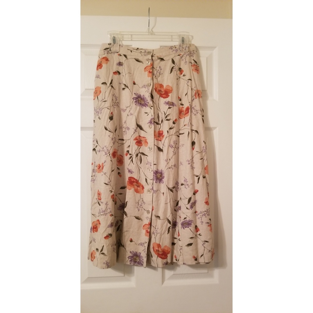 Flowered canvas skirt